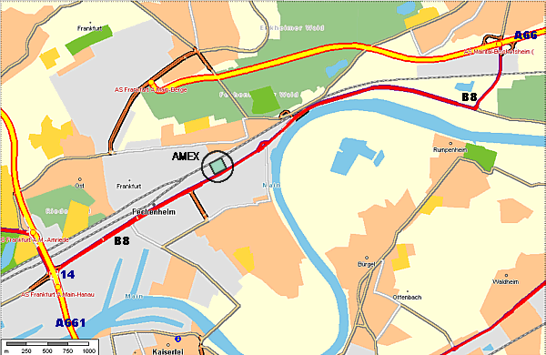 Stadtplan Frankfurt Ost